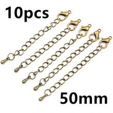 10pcs 50/70mm Length Extended Extension Tail Chains With Lobster Clasps Connector For Necklace Bracelet DIY Jewelry Making Findings Accessories - Tail Chain - View 18