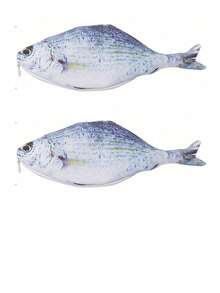 1个/2个装返校大容量铅笔盒，鱼形文具袋，学生铅笔盒，学习办公用品，便携简约高品质学生铅笔袋，男女通用，可装铅笔、钢笔、尺子、橡皮等。 - 彩色 - 查看 10