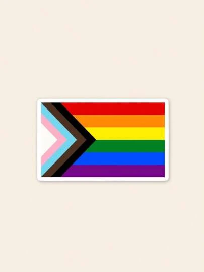 Progress Pride Flag Sticker - Inclusive Rainbow Decal For LGBTQIA+ Community, Aesthetic Pride Month Decor For Laptop & Kindle, Support Diversity Gift