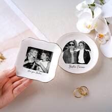 1 Khay đựng đồ trang sức in ảnh cá nhân hóa: Khay đựng nhẫn trang sức tùy chỉnh, Quà cưới, Quà cầu hôn cho phù dâu, Khay đựng đồ trang sức cho bạn thân, người bạn tốt nhất - trắng - Xem 8