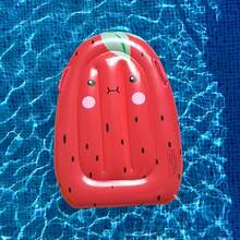 1 pieza Tabla de surf inflable con patrón de frutas, tabla de entretenimiento portátil para vacaciones, adecuada para actividades acuáticas de verano, flotador inflable para piscina, artículo esencial para la playa - Multicolor - Ver 8