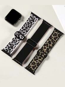 Bộ 3 dây đeo nylon co giãn họa tiết da báo tương thích với Apple Watch 38mm 40mm 41mm 42mm 44mm 45mm 46mm 49mm dành cho nữ, dây đeo nylon bóng mượt kiểu vòng đơn lấp lánh tương thích với Series 11 10 9 8 7 6 5 4 3 2 1 SE Ultra - Nhiều màu - Xem 14