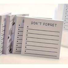 5/3/2/1 Set Self-Adhesive Sticky Notes, Learning Memo, Portable Reading Notebook, Suitable For Planning, Home And Office Use - Black and White - View 2