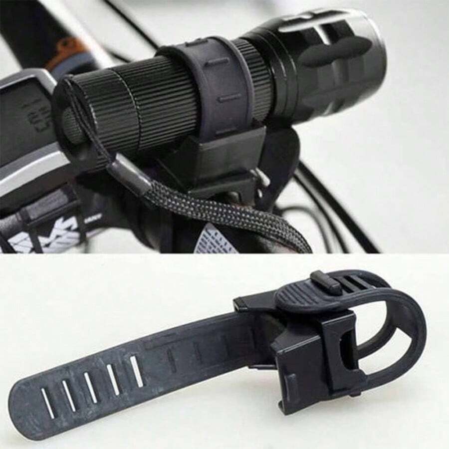 1pc Adjustable Lamp Holder Bicycle Flashlight Bracket - Mountain Bike Front Fixed Clip Riding Equipment And Accessories - Multicolor - View 1