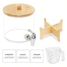 Laundry Detergent Dispenser, 0.7 Gallon Fabric Softener Dispenser For Laundry Room Organization, Acrylic Liquid Laundry Detergent Dispenser With Spigot, Detergent Holder, Measuring Cup - Multicolor - View 9