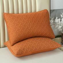 VOLTITO 3pc Bedspread Sets, Ultra Soft Microfiber Quilts Queen Size, 2pcs Pillowcases , Bed Coverlet King Size With Basket Weave Pattern, Lightweight Reversible Bedspread,  Soft Quilt Bedding Set, Lightweight Comforter Set Coverlet - Orange - View 4