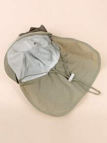 1件装幼儿/婴儿卡通熊印花防晒帽斗篷，男女通用沙滩遮阳渔夫帽，适合春、夏、秋季 - 1PC - 查看 6