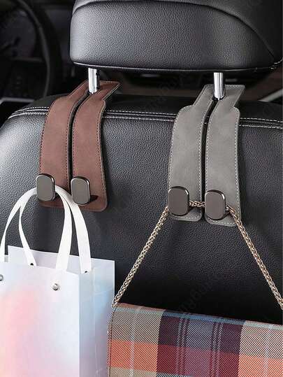 1pc Car Seat Storage Hook, Fits All, Fashionable Minimalist 2-Fold Design, Sturdy And Durable, Easy Installation, Universal Headrest Hanging Bag, Clothing Hook, Popular Car Accessories, Multi-Functional Car Storage Hook, Father's Day Gift