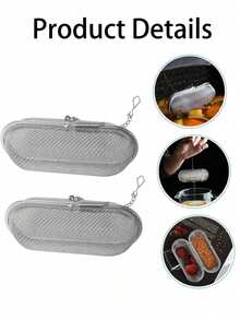 1pc Stainless Steel Reusable Long Spice & Hot Pot Seasoning Filter,Kitchen,Kitchen Items,Food,Cooking,Camping,Vacation,Beach,Room Decor,Organizer,Party,Travel. - Silver - View 2