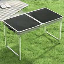 1pc Outdoor Portable Folding Table/Stool, Picnic Small Desk, Metal Rectangular Table, Easy Folding And Carrying - Black Folding Table - View 13