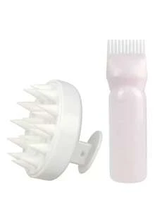 护发套装：喷雾瓶（200毫升/300毫升）、梳子瓶、染发剂和护发油瓶 - 染发剂瓶和头皮按摩梳，头皮清洁器和头部按摩器，缓解压力，促进头发生长，男女通用沐浴刷 - 让洗发更轻松快捷，适合家庭和沙龙使用 - 洗髮套裝 - 查看 11