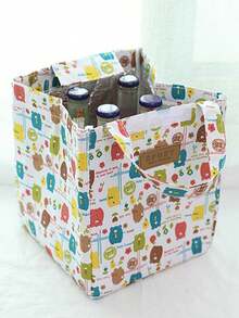 1pc Cartoon Insulated Lunch Bag, Thick Foil Thermal Lunch Box Bag, Large Capacity Lunch Tote, Portable Lunch Bag - Multicolor - View 7