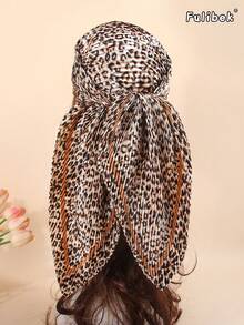 1条90厘米女士纯色褶皱围巾，女士头巾/方巾，发饰，发带，头巾，头巾，服装配饰，适合搭配长袍，适合海滩、度假和日常生活，为您的造型增添亮点 - 卡其色 - 查看 5