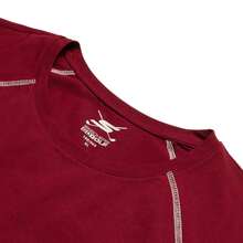 Skechers Unisex T-Shirt, Summer Knit Crew Neck Casual Comfortable Daily Outdoor Sports Short Sleeve T-Shirt - Pomegranate Red - View 3