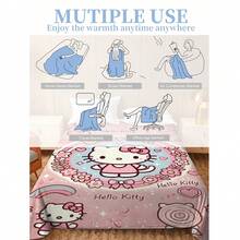SANRIO Hello Kitty主题法兰绒毯，粉色底，满版Hello Kitty印花，可爱少女风，兼具装饰性和实用性，可用作礼物、家居装饰、披毯、沙发毯、露营毯、旅行毯，实用且具有纪念意义。 - 淺粉色 - 查看 9