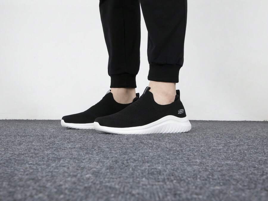 Skechers Giày lười nam, kiểu dáng thường ngày, thích hợp đi bộ 232106-BKW - Đen/trắng - Xem 1