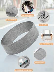 1/5条装高品质吸汗运动头带，适合女孩，宽弹力纯色面料头带，适合跑步和健身，舒适防滑设计，秋季配饰，四季皆宜，时尚女孩头带，季节性发带，节日装扮 - 彩色 - 查看 7