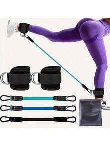 Adjustable Ankle Strap, 3 Different Resistance Levels Ankle Resistance Bands - Multicolor - View 5