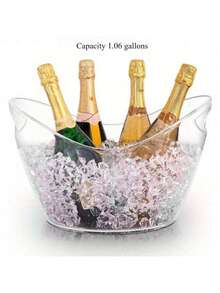 1pc Acrylic Ice Bucket - Transparent Champagne And Soda Beverage Cooler, Clear Party Drink Tub, Ideal For Parties, Bars And Restaurants - View 7