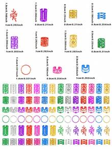 220件金色髮飾 編髮飾品 女款金屬髮環袖扣 髒辮配件 髮辮裝飾 - 彩色 - 查看 6