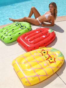 1 pieza Tabla de surf inflable con patrón de frutas, tabla de entretenimiento portátil para vacaciones, adecuada para actividades acuáticas de verano, flotador inflable para piscina, artículo esencial para la playa - Multicolor - Ver 5