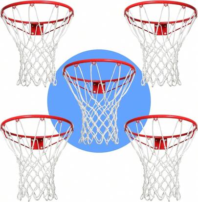 Outdoor Basketball Net, (.8 Oz) 12-Ring Professional Heavy-Duty Basketball Net, All-Weather Anti-Whip, Suitable Outdoor Standard 12-Ring Basketball Hoops 6DUM