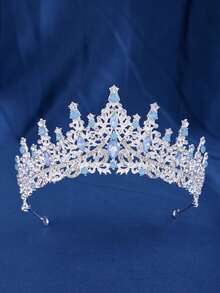 1pc Luxurious Purple Red Semicircular Crown Diamond Jewelry Wedding Beautiful Bride Party Ladies Crown Royal Tiaras - Multicolor - View 11