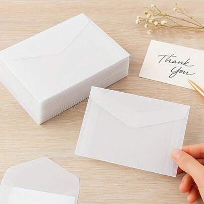 50*30/10 Set Of Transparent Cellophane Envelopes, Perfect For General Greeting Cards For Various Occasions Such As Weddings, Birthdays, Christmas, Thanksgiving, And Valentine's Day - Suitable For Office And School Use