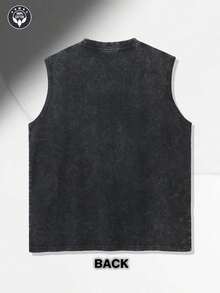 Disney Official Licensed Lilo & Stitch Stitch Repeat Letter Balloon Ice Cream Vintage Washed 230g Tank Top Unisex - màu đen - Xem 2