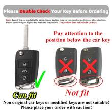 1pc TPU Material Car Folding Key Protective Case With 3 Buttons, Suitable For Golf7/MK7, Tiguan MK2 Models - A - View 4