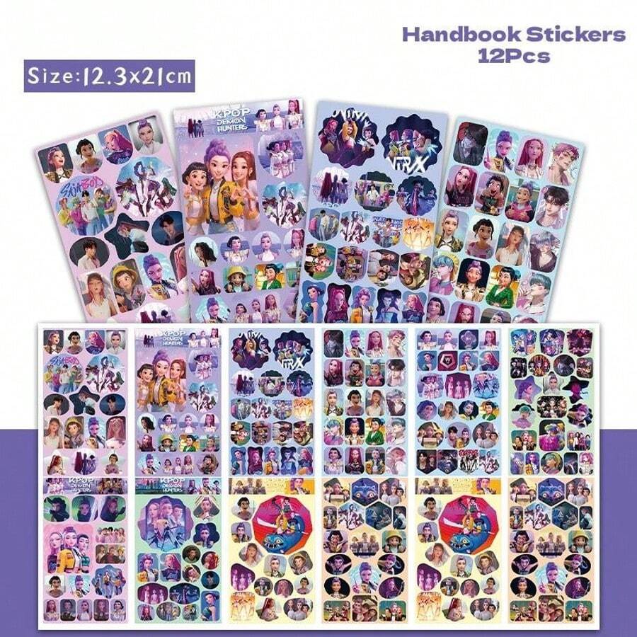 Hasbro Set de 12 pegatinas de grupos de chicas y bandas de chicos K-POP, calcomanías DIY - Multicolor - Ver 1