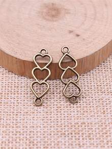 25 piezas Conectores metálicos con forma de corazón hueco - Bronce - Ver 2