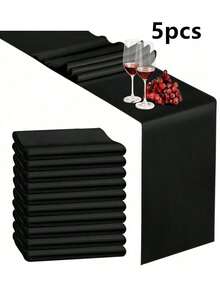 1pc/5pcs/10pcs Satin Table Runner Ribbon Table Runner, Suitable For Home, Party, Wedding, Restaurant, Hotel, Event, Birthday Decor - Multicolor - View 48
