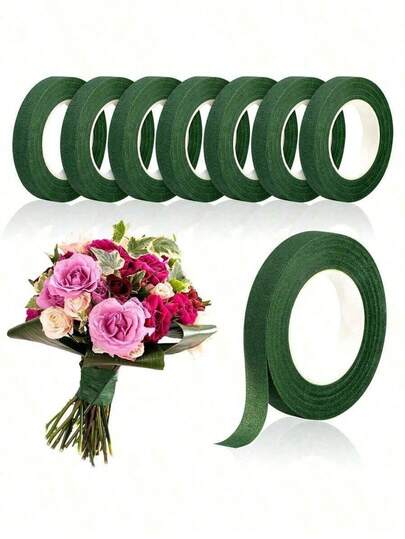 1 Rolls Green Floral Tape, DIY Wedding Bouquet Stem Wrapping Material, Flower Shop Valentine's Day Mother's Day Father's Day Bouquet Packaging Material, Bouquet Packaging And Floral Arrangement Decorative Adhesive Floral Tape, Wedding Supplies, Floral Tape, Fresh Flower Specific Tape, Florist Specific Adhesive Tape, Bouquet Stem Packaging, Wedding Bouquet Gift Birthday Graduation Ceremony