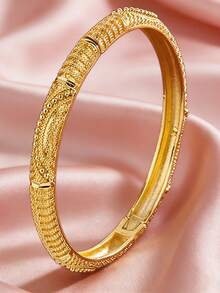 波西米亚风女士18K镀金手链，传统风格手链，精致细线，奢华婚礼及派对珠宝礼品 - 金黃色 - 查看 7