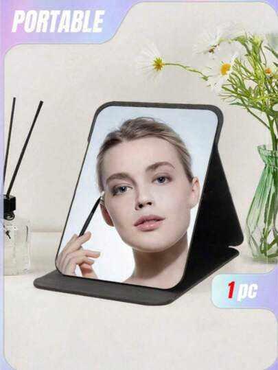 可调节折叠化妆镜，桌面/手持两用化妆镜，小巧便携，适合旅行、宿舍等场所……