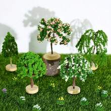 1pc Realistic Mini Shrub, Beautiful Mini Decor, Butterfly Garden Decoration, Handmade Ratenge Ornament For Home And Office, Artificial Plant - Multicolor - View 7