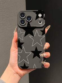 1pc Star Pupil Matte Anti-Drop TPU Phone Case Compatible With IPhone 17 Air/17 Pro Max, 16 Pro, 11, 15 Pro Max, 14 Pro Max / Galaxy, / Honor X6A, X7B, X8B / S25,International Version, Not The Domestic Version - Black - View 1