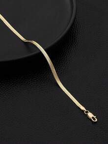 1件装时尚经典商务风蛇皮链手链，高端男女通用情侣礼物 - 金黃色 - 查看 3