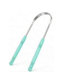 1pc Tongue Scraper, Stainless Steel Tongue Cleaner, Fresh Breath Oral Care, Adult Metal Tongue Coating Cleaning Tool - Multicolor - View 8