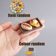OBOVAY 1 Set Mini Estante para Pan + Comida + Plato + Clip, Estante para Pan Vertical, Estante para Pan de Gabinete, Comida en Miniatura Exquisita, Modelo en Miniatura de Pan, Modelo de Decoración Pequeña de Pan y Postre de Resina, Adecuado para Decoración de Casa de Muñecas, Pequeño Regalo para Pastelería, Estilos de Comida Aleatorios - Multicolor - Ver 11