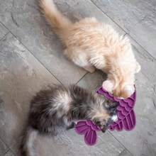 SPOT Soother Lick Mat-Licking Mat For Cats, Kittens, Medium And Large Dogs And Puppies,  Rubber, Anxiety Reliever, Dog Peanut Butter Lick Pad, Slow Feeder, 9.75inch, Fish - / - Xem 5