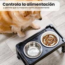 Elevated Dog Feeder With 4 Adjustable Heights, 2 Stainless Steel Dog Bowls, 1 Anti-Gulping Dog Feeder. Suitable For Large And Medium Dogs. Water Bowl With Non-Slip Feet. ALEDAVI - 1100ml - Xem 9