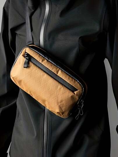 Unisex Outdoor Waist Bag | Durable Material, Black, Versatile Small Backpack, Lightweight Large Capacity Multifunctional Shoulder Bag, Suitable For Outdoor Adventure, Hiking, Commuting And More