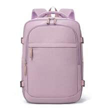 Mochila de grande capacidade com abertura lateral de 180°, feita em tecido Oxford resistente, ideal para viagens e atividades ao ar livre. Possui compartimento separado para laptop com trava e design adequado para esse tipo de viagem. Perfeita para viagens a negócios e curtas. - Multicolorido - Ver 17