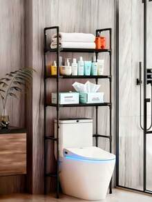 Bathroom Storage Rack, Independent Toilet And Vanity Storage Rack, Washing Machine Storage Rack, No Drilling Storage Rack, Multi-Function Movable Storage Rack For Home, Suitable For Back To School, Applicable To Home, Rental, And Dormitory Bathrooms For Storage And Organization - Multicolor - View 2