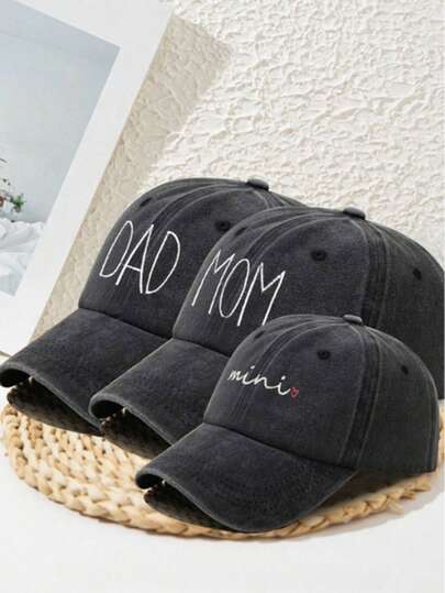 1 set de casquette de baseball ajustable lavée et brodée, chapeau décontracté de protection solaire pour l'extérieur, convient pour le printemps, l'automne, les voyages, la plage, les vacances