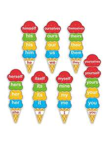 hoojojo 29 thẻ ghép đại từ hình kem cho trẻ em, trò chơi học ngữ pháp tiếng Anh ép nhựa, dụng cụ hỗ trợ giảng dạy, hoạt động tương tác trong lớp học, đồ dùng văn phòng phẩm giáo dục, công cụ học tập cho giáo viên mùa tựu trường. - Nhiều màu - Xem 4