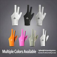1pc High-Quality Snooker Left/Right Hand 3-Finger Open-Style Billiard Glove, Suitable For Women And Men, Highly Elastic Breathable Non-Slip - Multicolor - View 1