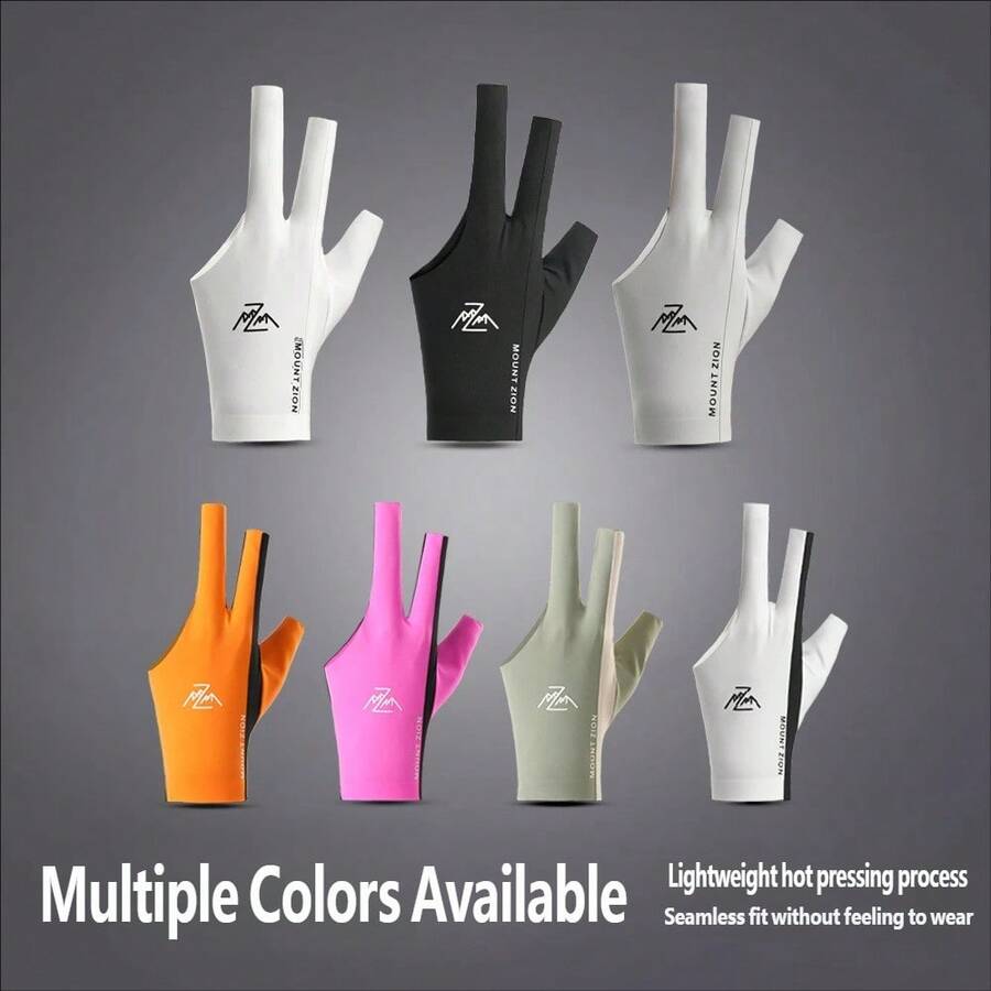 1pc High-Quality Snooker Left/Right Hand 3-Finger Open-Style Billiard Glove, Suitable For Women And Men, Highly Elastic Breathable Non-Slip - Multicolor - View 1